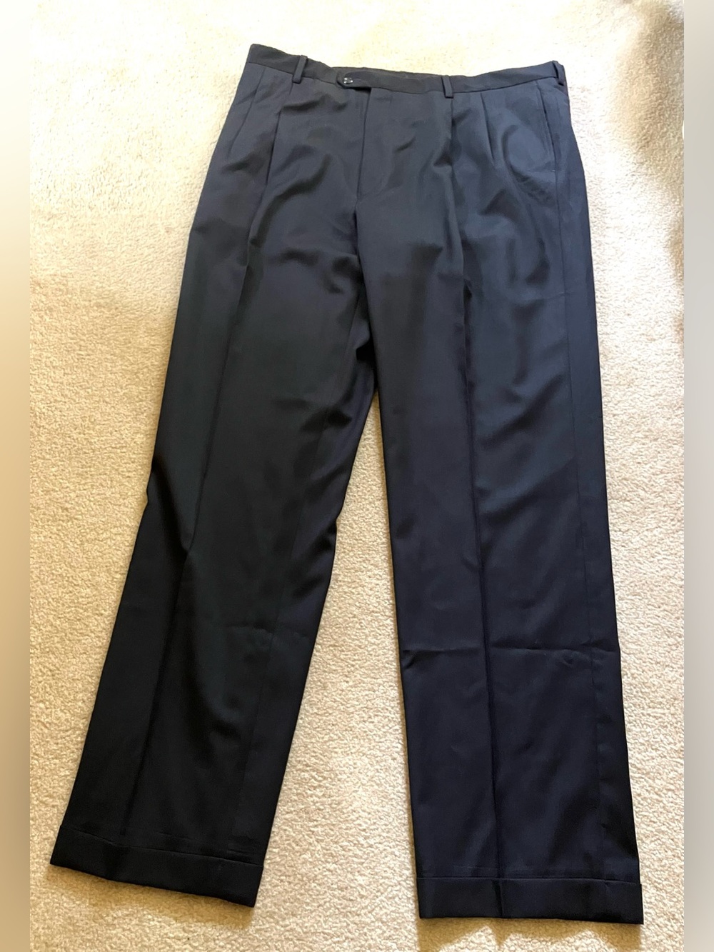 Jos. A. Bank Signature Collection Traditional Fit Cuffed Wool Black Pants